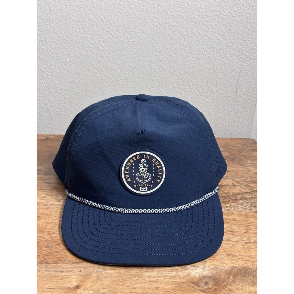 Melin Coronado Hydro Hat Anchored In Quality Navy Blue Open Sea Adjust Snapback